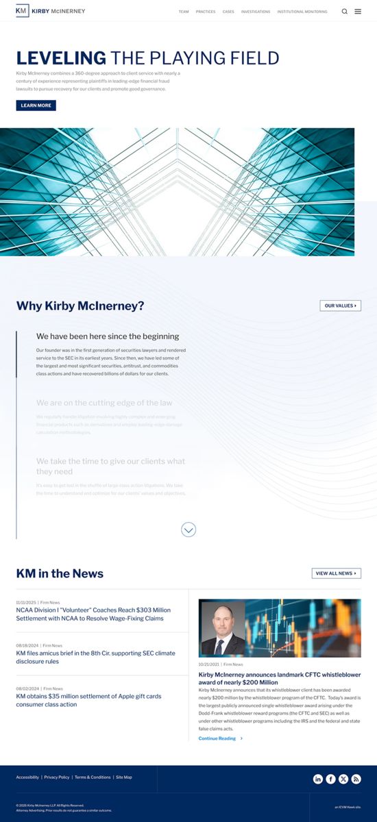 Image of Kirby McInerney LLP homepage
