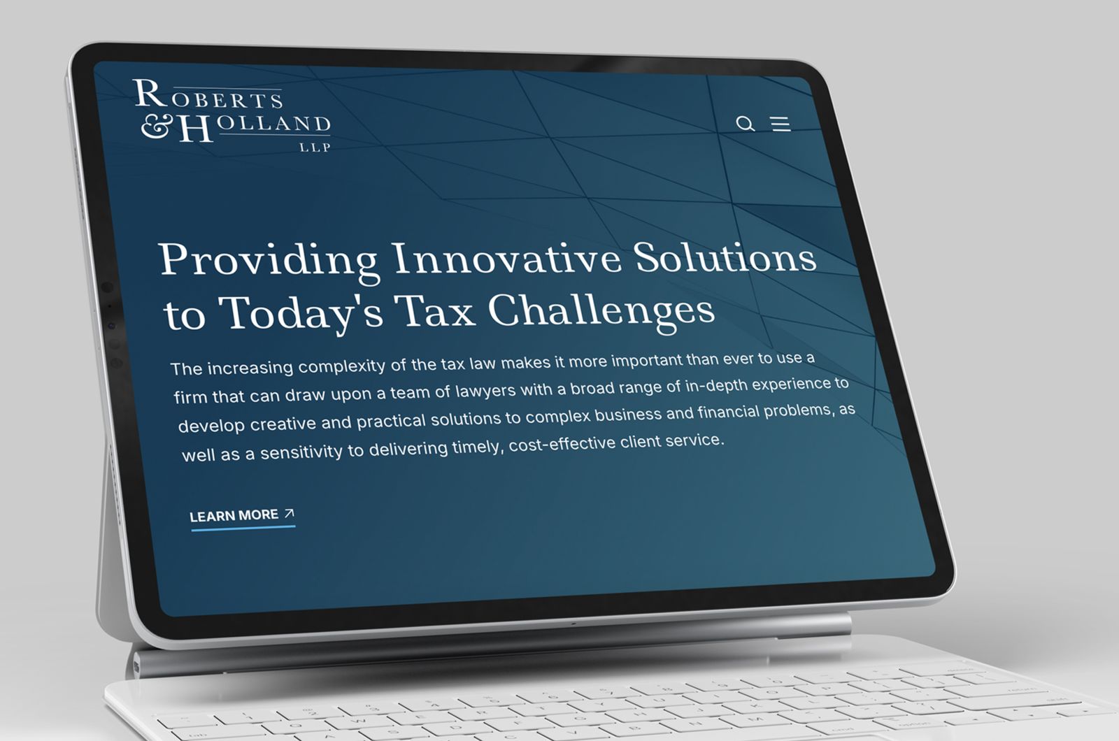 Image of Roberts & Holland website